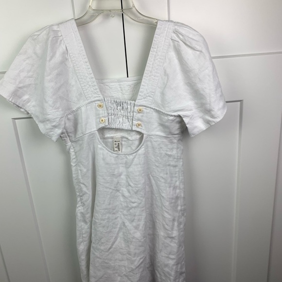NWT Madewell Size 00 Square Neck Mini Dress 100% White Linen Cutout Romantic - Picture 6 of 10